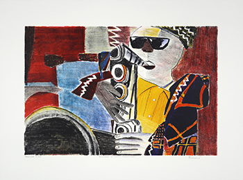 Dedicated to Victor Ndlazilwana, 1994, Colour lithograph, 40 x 60 cm