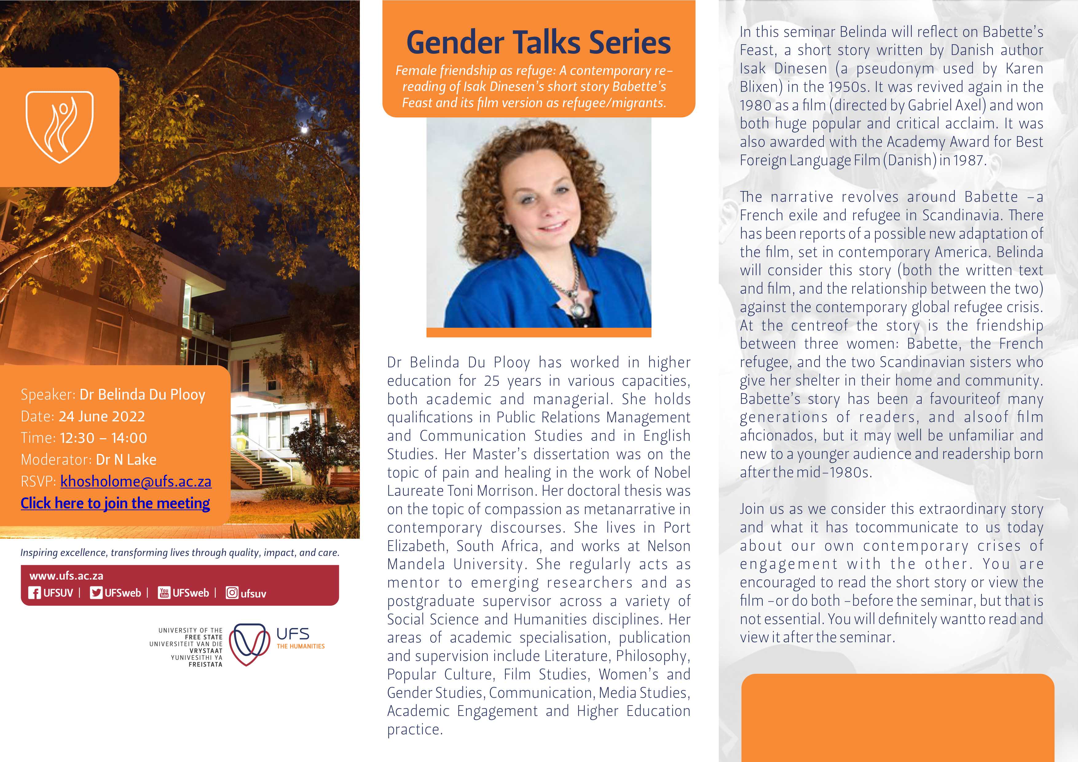 Gender Talk Series - Belinda du Plooy
