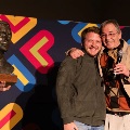 DJ Kruger en Nico Luwes, Kobus Rossouw Prize for Best Emerging Free State Artist - photo by Estiaan Terblanché