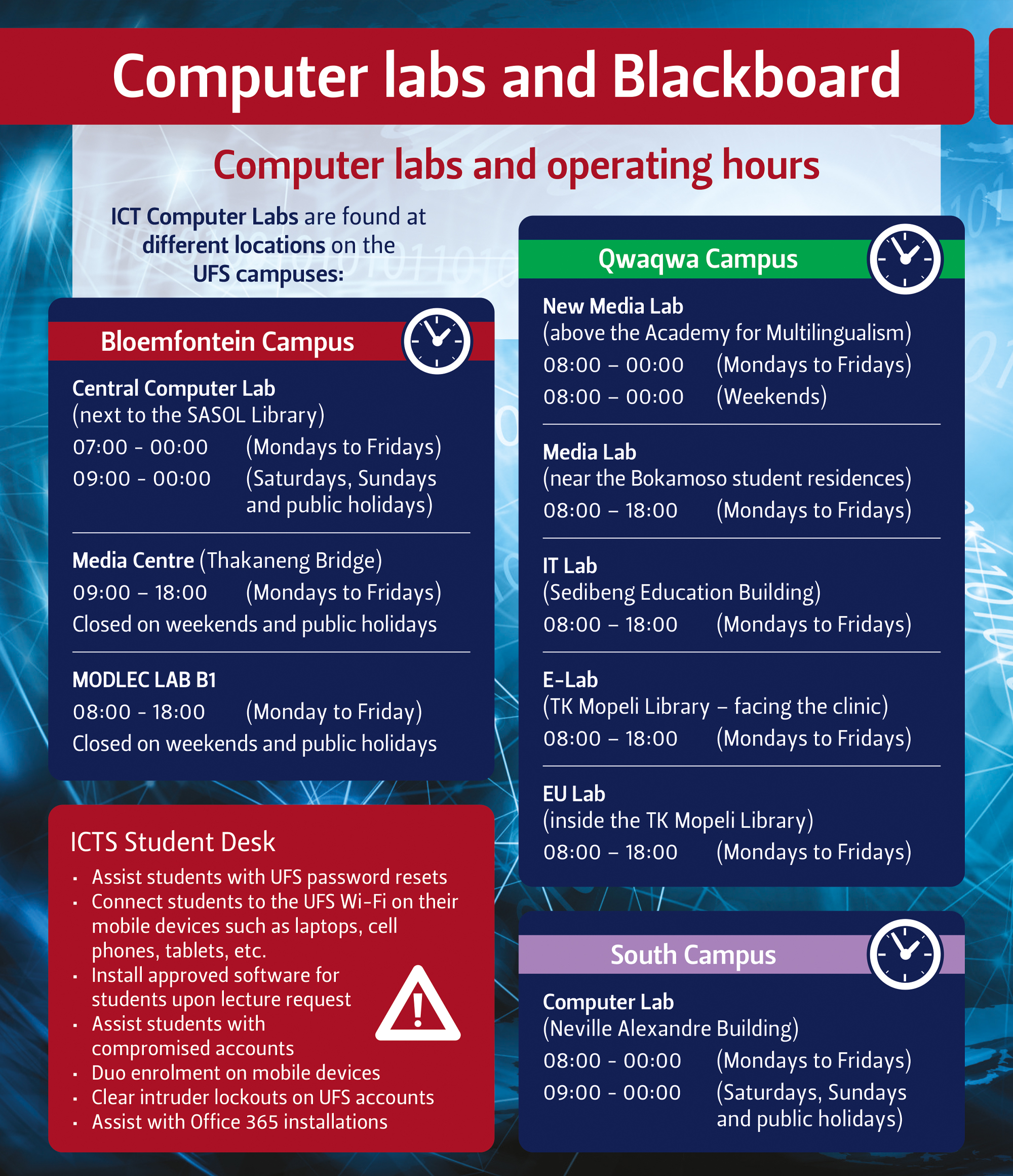 Computer Lab Bookings and Blackboard