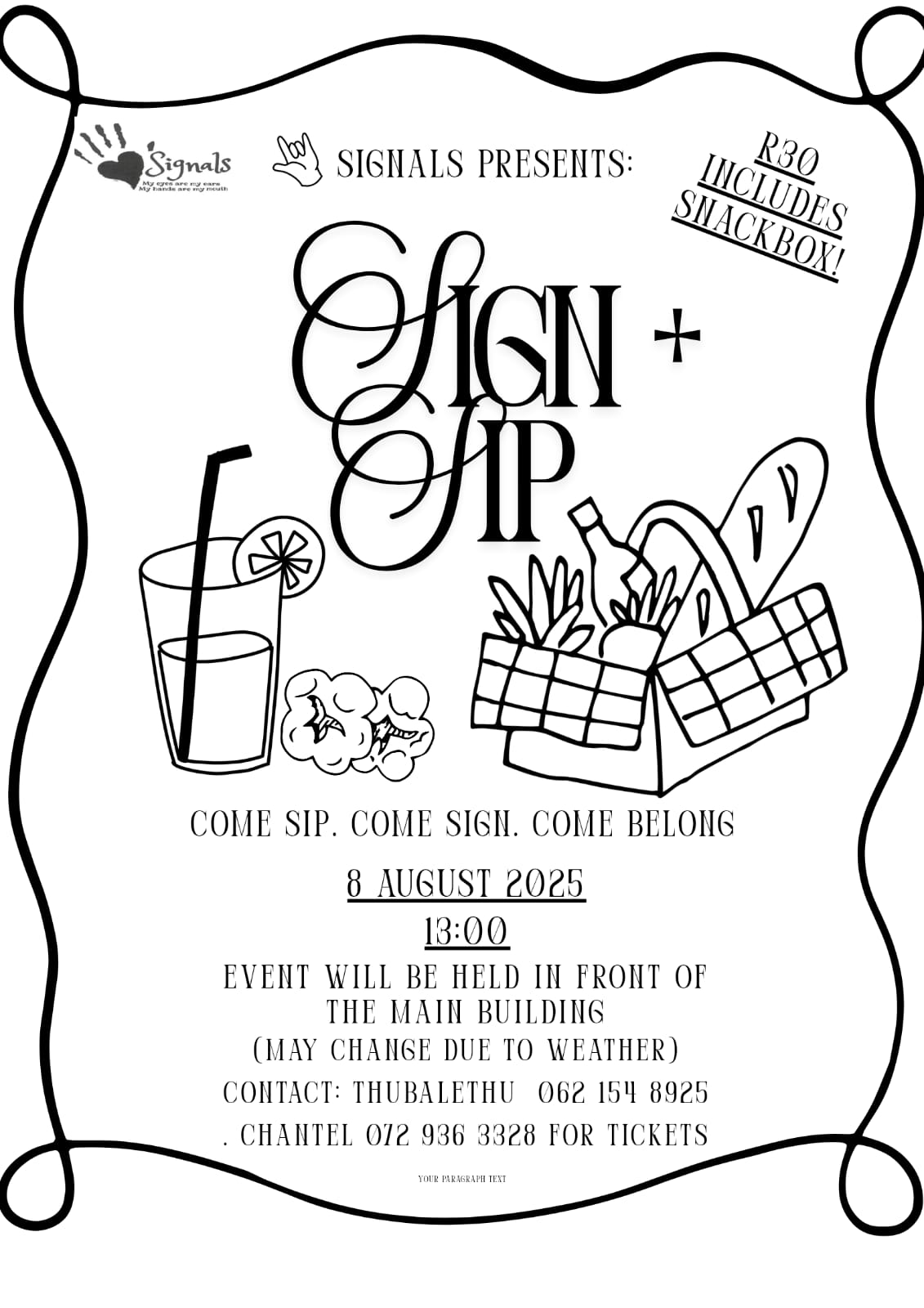 Signals Sign &amp; Sip 20250808